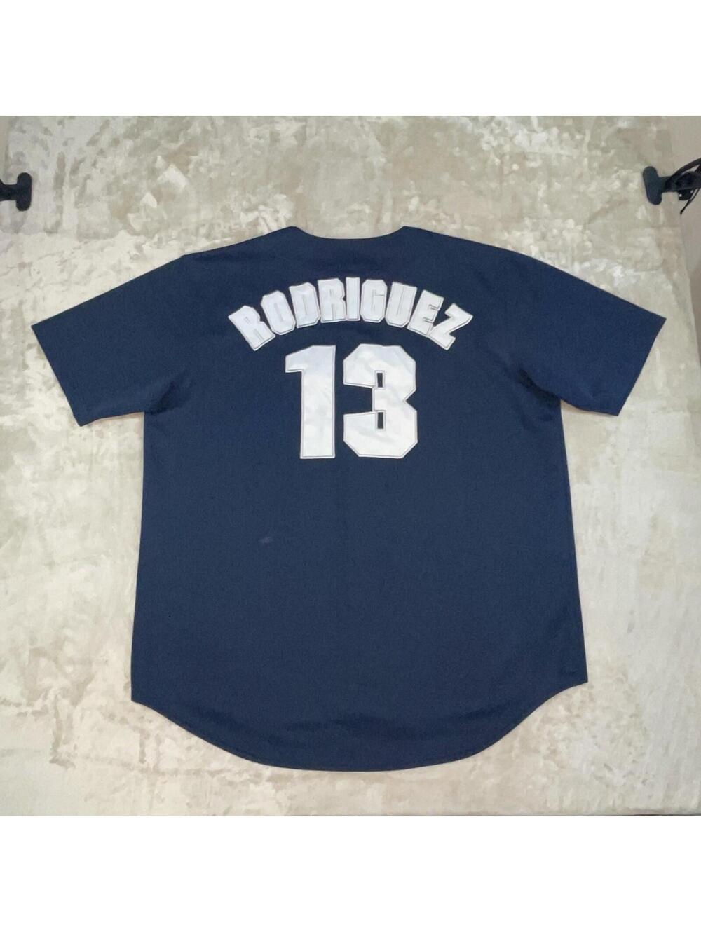 VTG True Fan Alex Rodriguez #13 New York Yankees Blue MLB Baseball Jersey Sz XL